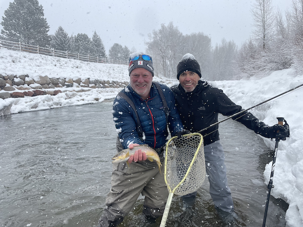 winter wade fishing in Aspen