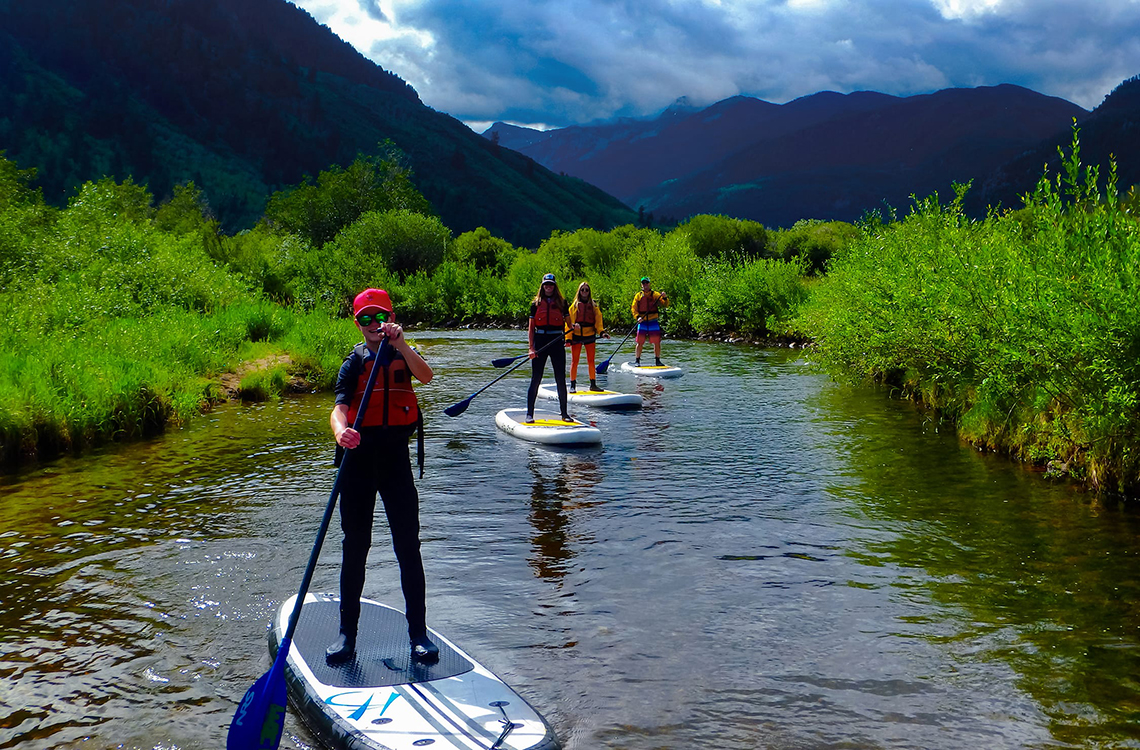 group on stand up paddle board rentals in Aspen