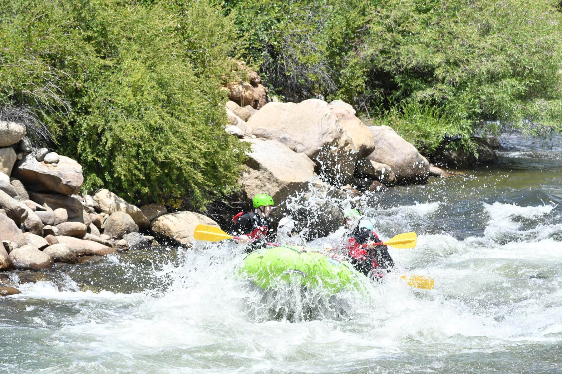 A group of people white water rafting on Browns Canyon in Colorado