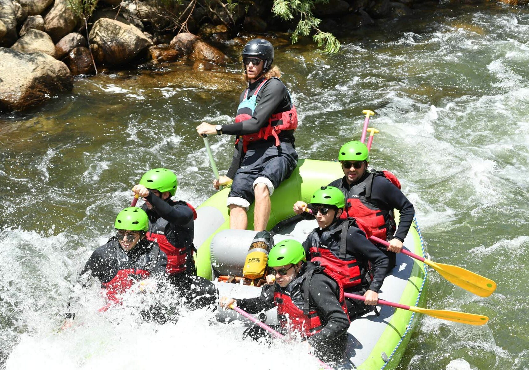 A group white water rafting on Browns Canyon in Colorado