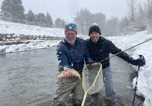 winter wade fishing in Aspen