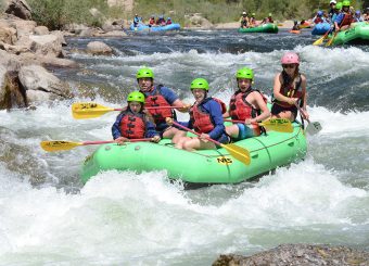 group on a whitewater rafting trip through Brown's Canyon in Colorado